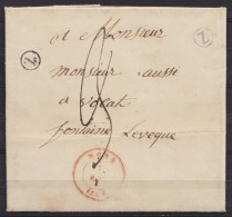 L. Datée 7 Mars 1845 De FRAMERIES Càd MONS /7 MARS 1845 Pour FONTAINE L'EVEQUE - Double Marque Boîte "Z" - 1830-1849 (Belgique Indépendante)