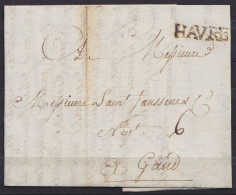 L. Datée 14 Avril 1783 De HAVRE Pour Négociant à GAND - Griffe "HAVRE" - Port "6" - 1714-1794 (Oostenrijkse Nederlanden)