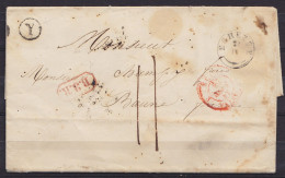L. Datée 5 Septembre 1842 De MEHAIGNEc Càd T18 EGHEZEE /21 IX Pour BEAUNE - Boîte "Y" Griffe [B.3.R.] - Càd "BELG.3 / VA - 1830-1849 (Belgique Indépendante)