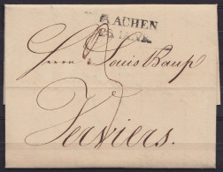 L. Datée 19 Janvier 1831 De AIX-LA-CHAPELLE Pour VERVIERS - Port "3" - Griffe "AACHEN /20. JAN." - 1830-1849 (Belgique Indépendante)