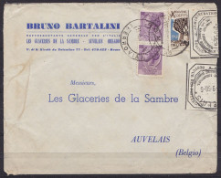 Italie - L. Entête Bruno Bartalini Càd ROMA /31.8.1958/ FERROVIA Pour Glaceries De La Sambre à AUVELAIS - Réparée Bande  - Cartas & Documentos