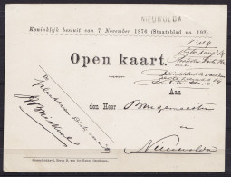 Pays-Bas - CP Admin. Open Kaart De Et Pour NIEUWOLDA 1879 - Lettres & Documents