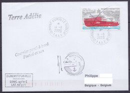 TAAF - Terre Adélie - Cachets Bateau ASTROLABE - Oblit Dumont D'Urville 14-11-2020 // Tad421 - Cartas & Documentos