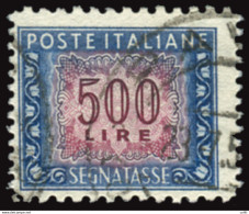 Segnatasse Lire 500 Dent. 11,1/4 X 13,1/4 Filigrana NS - Abarten Und Kuriositäten