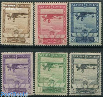 Spain 1929 Int. Exhibitions, Plane 6v, Unused (hinged), Transport - Aircraft & Aviation - Unused Stamps