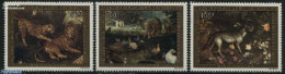 Congo Republic 1973 Brueghel Paintings 3v, Mint NH, History - Nature - Afriqueeurope - Animals (others & Mixed) - Cat .. - Other & Unclassified