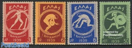 Greece 1939 Balkan Games 4v, Unused (hinged), History - Sport - Europa Hang-on Issues - Athletics - Sport (other And M.. - Nuovi