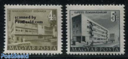 Hungary 1952 Definitives, Buildings 2v, Mint NH, Art - Modern Architecture - Ongebruikt