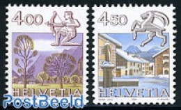 Switzerland 1984 Definitives, Zodiac 2v, Mint NH, Science - Astrology - Unused Stamps