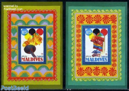 Maldives 1992 Olympic Games 2 S/s, Mint NH, History - Sport - Flags - Olympic Games - Maldives (1965-...)
