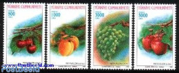 Türkiye 1992 Fruits 4v, Mint NH, Nature - Fruit - Wine & Winery - Sonstige & Ohne Zuordnung