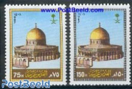Saudi Arabia 1987 Jerusalem 2v, Mint NH, Religion - Churches, Temples, Mosques, Synagogues - Kerken En Kathedralen