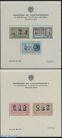 Colombia 1955 Ibero American Postal Congress 2 S/s, Mint NH, History - Transport - American Presidents - Explorers - U.. - Exploradores