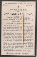 Itegem, 1914, Charles Van Hove, Lesandre, Meerdonk - Devotion Images