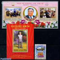 Korea, North 2012 Kim Il Sung 1v + 2 S/s, Mint NH, History - Korea (Nord-)