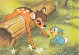 Disney - Bambi & Rabbit Old Postcard 1965 - Sonstige & Ohne Zuordnung