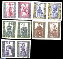Poland 1960 Costumes 5x2v [:] Imperforated, Mint NH, Various - Costumes - Nuevos