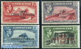 Gibraltar 1950 New Constitution 4v, Mint NH, History - Various - Europa Hang-on Issues - Justice - European Ideas