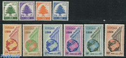 Lebanon 1955 Definitives 10v, Mint NH, Nature - Trees & Forests - Rotary, Lions Club