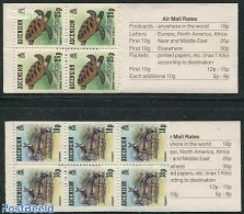 Ascension 1989 Animals 2 Booklets, Mint NH, Nature - Animals (others & Mixed) - Turtles - Stamp Booklets - Unclassified