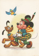 Disney - Mickey Mouse W Bag Pipes & Pluto Old Postcard 1965 - Other & Unclassified