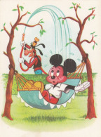 Disney - Goofy W Water Hose & Mickey Mouse Swinging Old Postcard 1965 - Other & Unclassified