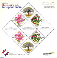 Costa Rica 2021 200 Years Independence M/s, Mint NH, Nature - Flowers & Plants - Orchids - Trees & Forests - Rotary Club