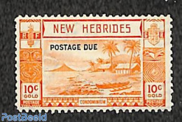 New Hebrides 1938 10c, Postage Due, Stamp Out Of Set, Unused (hinged), Transport - Ships And Boats - Otros & Sin Clasificación