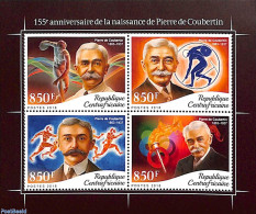 Central Africa 2018 Pierre De Coubertin 4v M/s, Mint NH, Sport - Olympic Games - Central African Republic