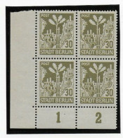 MiNr. 7 A IV, Postfrisch, ** Viererblock, Eckrand - Mint