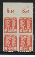 MiNr. 3 B IX,  Postfrisch, ** Viererblock Vom Oberrand - Nuovi