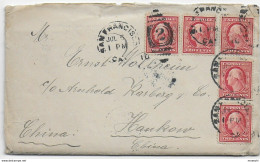 USA Cover With Letter Content To Hangkow Via Shanghai, 1910 - Andere & Zonder Classificatie