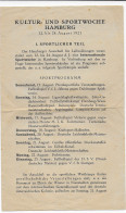 Sportprogramm Kultur- Und Sportwoche Hamburg 1921 - Documents Historiques