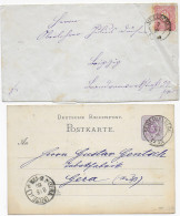 2x Briefe Sachsen, Nachverwendung: Mutzschen, Scheibenberg 1880/88 - Saxony