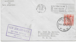 Auckland 1940, Letter To Worcester, Mass/USA, Air Mail - Sonstige & Ohne Zuordnung