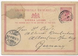 Freetown, Sierra Leone To Altona, Germany, 1896 - Sierra Leone (1961-...)