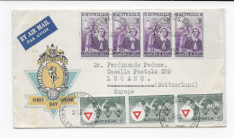 FDC Melbourne, Philatlic Bureau To Lugano/CH, 1955 - Other & Unclassified