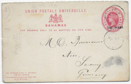 Bahmas Post Card With Reply Card, 1893 - Bahamas (1973-...)