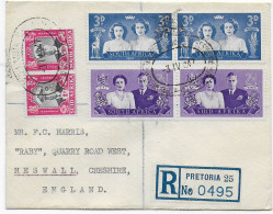 Einschreiben Pretoria Nach Heswall, Cheshire, 1947 - Autres & Non Classés
