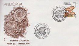 Enveloppe  FDC  1er  Jour   ANDORRE    Champignon   1983 - Andere & Zonder Classificatie