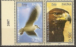 Montenegro 2007 Mi.No. 141 - 142 Birds Eagles 2v MNH**  1,50 € - Águilas & Aves De Presa