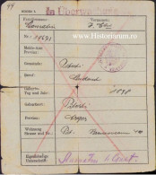 German Ocupation In Romania, Meldeamt, Personal Identity Card 1918 Pitești A2304 - Historische Dokumente