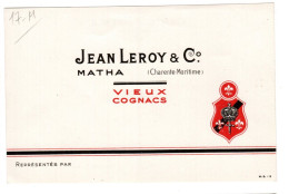 Carte Publicitaire Cognac Jean Leroy , Matha - Cognac