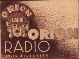 Radio Orion Advertising Brochure, 1941, Budapest A2373 - Advertising