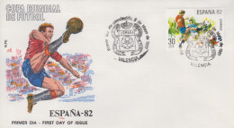 Enveloppe  FDC  1er  Jour   ESPAGNE    Coupe  Du   Monde  De  Football   ESPAGNE   VALENCIA   1982 - 1982 – Spain