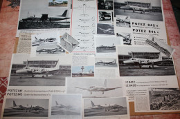 Lot De 191g D'anciennes Coupures De Presse Et Photo Des Aéronefs Français Potez 840,841 Et 842 - Aviazione