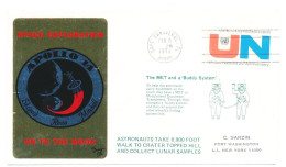 6 Février 1971 Cap Canaveral Retour De La Lune De La Mission Apollo 14  Plaque Métallique Dorée Sur L'enveloppe Shepard* - 1970-1979