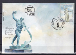 SERBIA 2023,115 YEARS OF THE BIRTH  OF JEVGENIJ VUČETIĆ,MONUMENT,FDC - Serbia