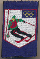 Ecusson Tissus Skieur  Xèmes Jeux Olympiques D'Hiver De GRENOBLE 1968  Olympic Games 68 - Andere & Zonder Classificatie