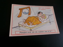 BELLE ILLUSTRATION HUMORISTIQUE ET EROTIQUE...."SERIE AH LES FEMMES !!!" ..roulettes Sous Le Lit - Humour